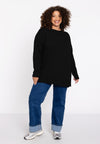 Pullover with slits Woolmix - black