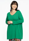 Trui met v-hals cashmere - Groen