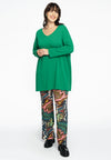 Trui met v-hals cashmere - Groen