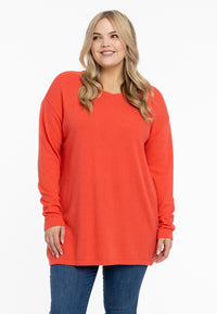 Pull v-neck cashmere - orange - #1