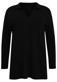 Pullover polo collar - black - #3