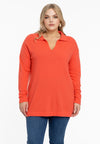 Pullover polo collar - orange