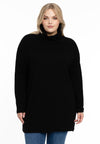 Pullover high neck rib - black