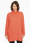 Pullover high neck rib - orange