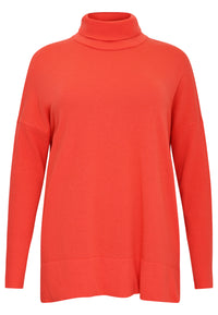 Pullover high neck rib - orange - #4