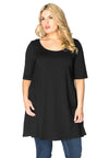Tunic wide bottom VISCOSE - black - #1