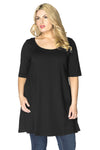 Tunic wide bottom COTTON - black - #1