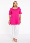Tunic flare short sl cotton - rose
