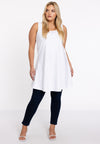 Singlet wide bottom VISCOSE - white