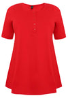 Tunic flare fit COTTON - red - #4
