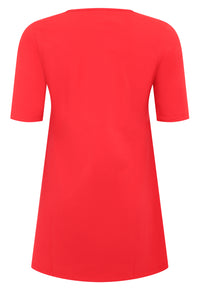 Tunic wide bottom COTTON - red - #5