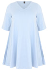 Tunic Swing short sleeve COTTON - light blue - #4