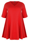 Tunic Swing short sleeve COTTON - red - #4