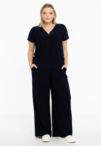 T-shirt double col en V DOLCET-shirt v-neck DOLCE - blue - #2