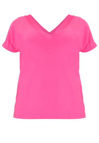 T-shirt double col en V DOLCET-shirt v-neck DOLCE - pink - #4
