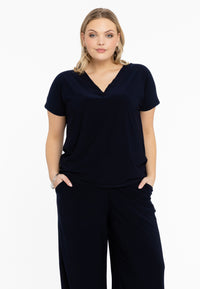 T-shirt double col en V DOLCET-shirt v-neck DOLCE - blue - #1
