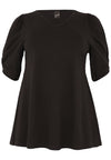 Tunic flare puff sleeve COTTON - black - #4
