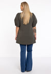 Tunic flare puff sleeve COTTON - light green - #3