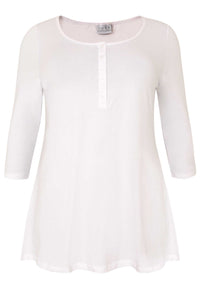 Tunic flare fit buttons COTTON - white - #1