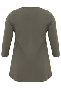 Tunic flare fit buttons COTTON - green - #5
