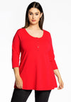 Tunic flare fit buttons COTTON - red