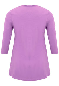 Tunic flare fit buttons COTTON - light purple - #5