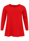 Tunique boutonnée flare cotton - Rouge