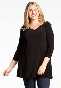 Tunic flare v-neck DOLCE - black - #1