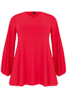 Tunic wide bottom V-neck Dolce - red - #4