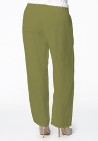 Trousers waist cord LINEN - green - #2