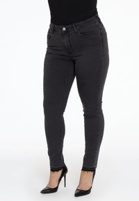 Ripped bottom jeans - grey - #1