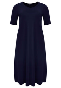 Robe longue à manches courtesMaxi dress wide DOLCE - blue - #4