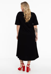 Robe long avec manches courtes COTTONMaxi dress A-line COTTON - black - #3