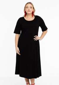 Robe long avec manches courtes COTTONMaxi dress A-line COTTON - black - #1