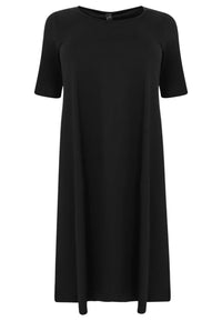 Robe long avec manches courtes COTTONMaxi dress A-line COTTON - black - #4