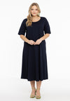 Robe long avec manches courtes cotton - bleu