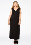 Maxi dress v-neck VISCOSE - black