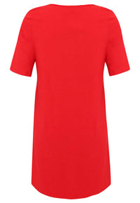 Dress A-line COTTON - red - #5