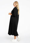 Long A-line dress COTTON - black - #3