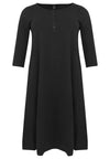 Long A-line dress COTTON - black - #4