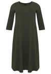 Long A-line dress COTTON - green - #3