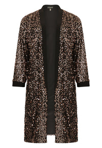 Jacket long GOLD SEQUINS - black - #3