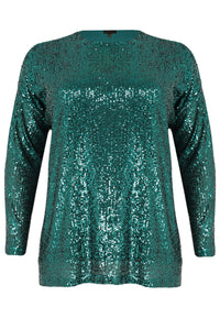 Tunic square paillette - green - #4