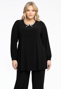 Tunic Wide Bottom Strass Ribbon DOLCE - black - #2