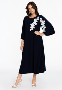 Dress A-line flower lace DOLCE - blue - #1