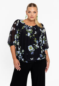 Tunic smocked cuffs BLUETT - black - #1