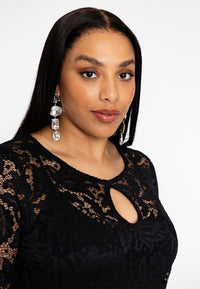 Tunic puff sleeve LACE - black - #4