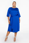 Robe avec ceinture satini - Indigo