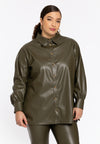 Blouse FAUX LEATHER - light green - #1