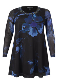 Tunic wide bottom VALENTINE - blue - #1